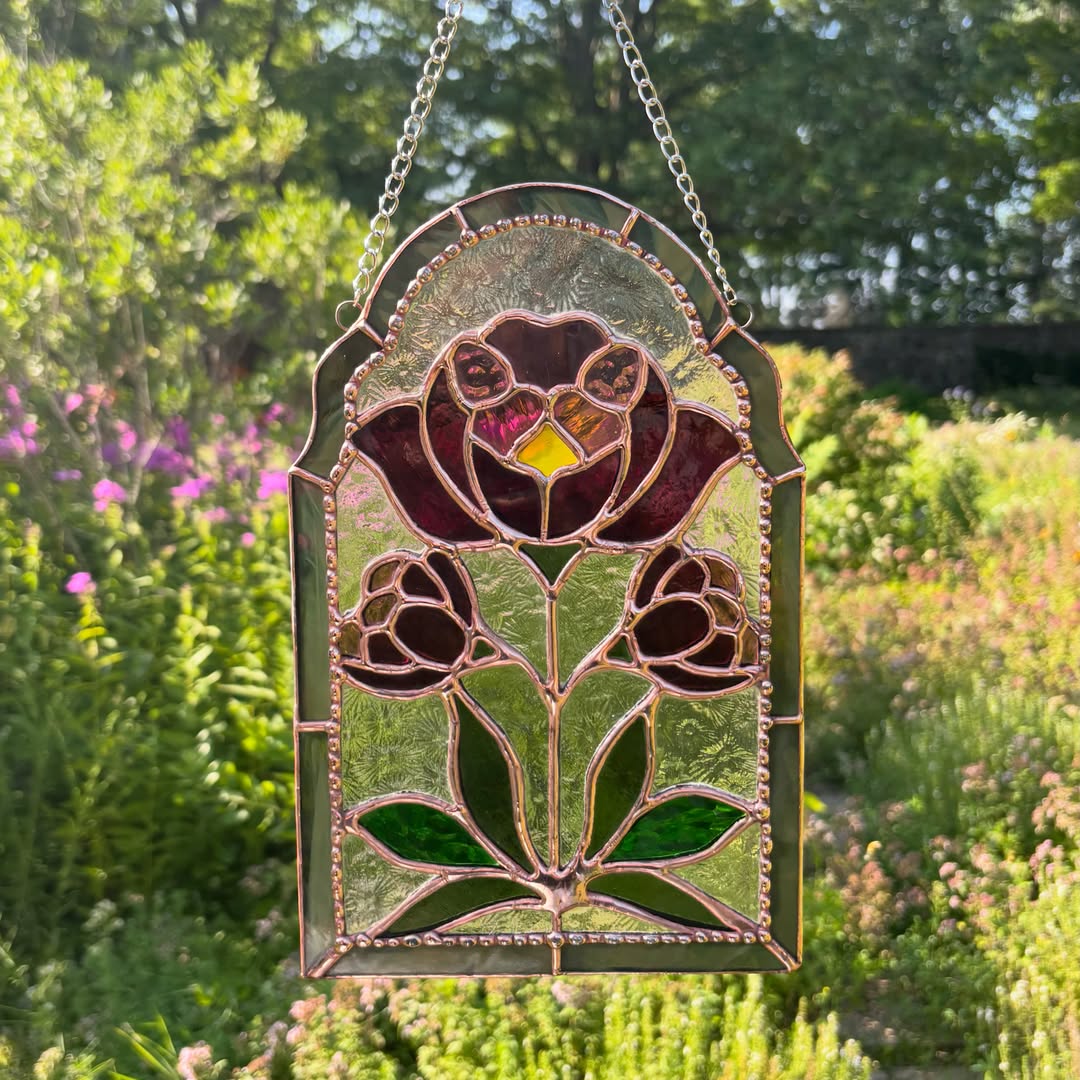Flower Stained Glass over window